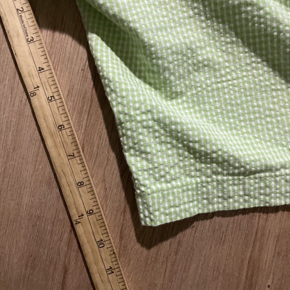 Izod Golf Shorts Straight Fit Tag 38 Measure Green White Gingham‎ Check - Picture 5 of 6